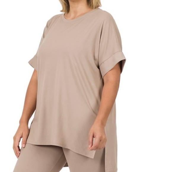 New!Plus Brushed Microfiber Ash Mocha Oversized Loungewear Leggings Set 1X 2X 3X - Picture 3 of 5